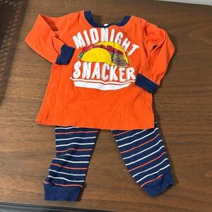 Carter's Midnight Snacker Pajama Set - Orange and Navy